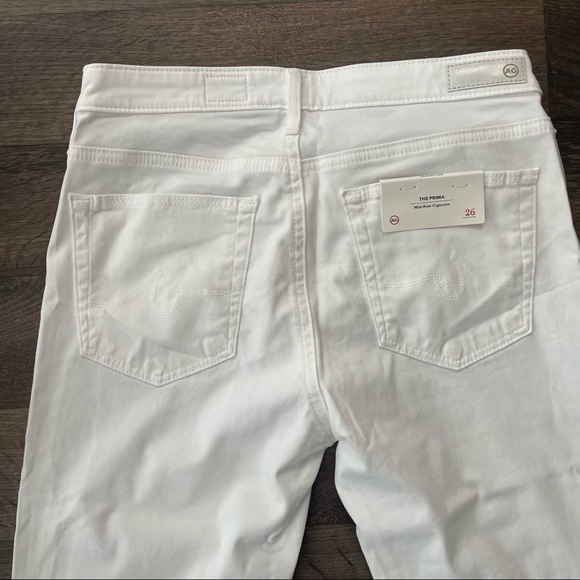 AG Adriano Goldschmied White The Prima Cigarette Leg Jeans Mid Rise Pants - Picture 12 of 14